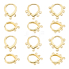 BENECREAT 12Pcs 3 Style Brass Hoop Earring Findings KK-BC0012-37-1