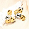 304 Stainless Steel Two-tone Stud Earrings for Women EJEW-R023-01GP-07-3