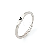 Rhodium Plated 925 Sterling Silver Adjustable Rings RJEW-S397-01P-03-4