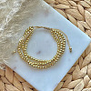 Brass Round Beaded Braided Beaed Bracelets WT6020-1-3