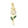 Brass Micro Pave Cubic Zirconia Pendants KK-A296-07E-G-1