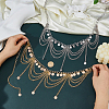 2Pcs 2 Colors Bohemian Alloy Multi-layered Chain Tassel Waist Belly Chains for Women AJEW-HS0001-52-3