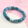 Column Natural Apatite Beads Stretch Bracelets for Women Men BJEW-A148-01A-18-3