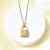 304 Stainless Steel Rolo Chain Pendant Necklaces NJEW-S444-01G-26-5