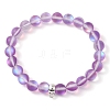 8mm Round Synthetic Moonstone Beaded Stretch Bracelets Making BJEW-JB11394-3