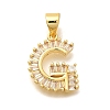 Rack Plating Brass Micro Pave Cubic Zirconia Pendants KK-L226-100G-G-1