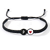 304 Stainless Steel Alphabet Beads Braided Bead Bracelets RY3090-42-1