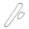 304 Stainless Steel Ball Chain Necklace & Bracelet Set STAS-D181-02P-02D-1