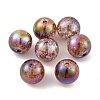 UV Plating Rainbow Iridescent Two Tone Acrylic Beads PACR-C009-04F-1