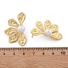 Brass Flower Stud Earrings EJEW-R016-05G-5