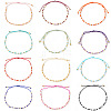 12Pcs Glass Seed Bead Braided Bead Bracelets XN3042-1-1