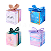 Magibeads 40Sets 4 Color Square Fold Paper Candy Boxes CON-MB0001-17-1