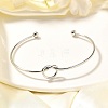 Non-Tarnish Knot Shape Cuff Bangle BJEW-N013-007-1