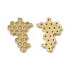 Rack Plating Brass Micro Pave Clear Cubic Zirconia Connector Charms KK-M231-14G-4