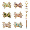 6Pcs 6 Colors Brass Rhinestone Beads KK-TA0009-14-2