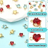 15Pcs 3 Colors Brass Pave Cubic Zirconia Heart Connector Charms KK-YW0004-66-3
