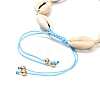 Natural Cowrie Shell Braided Bead Anklets for Girl Women AJEW-AN00453-01-5