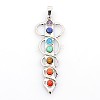 Natural & Synthetic Mixed Stone Chakras Big Pendants X-G-I114-03-1