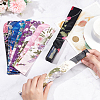  10Pcs 10 Colors Silk Cloth Collapsible Floral Print Chinese Fan Storage Bag ABAG-NB0001-98-3