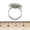 Flat Round with Sun Pattern 304 Stainless Steel Enamel Finger Rings for Women RJEW-G355-05P-02-5