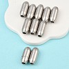 Tarnish Resistant 304 Stainless Steel Matte Surface Magnetic Clasps with Glue-in Ends STAS-O042-A-24-3