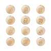 Craftdady 120Pcs 12 Styles Unfinished Natural Wood European Beads WOOD-CD0001-09-1