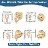 Beebeecraft 8Pcs 4 Style Brass Stud Earring Findings DIY-BBC0001-05-2