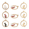 Kissitty 30Pcs 3 Colors Zinc Alloy Enamel Pendants ENAM-KS0001-06-8