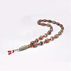 Buddhist Jewelry Natural Tibetan Agate Beaded Necklaces NJEW-F131-03-2