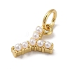 Rack Plating Brass with ABS Plastic Imitation Pearl Charms KK-B092-30Y-G-2