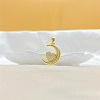 Moon & Heart Brass Micro Pave Clear Cubic Zirconia Pendant Necklaces FS-WG7C282-01-3