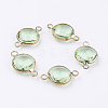 Golden Tone Brass Glass Links connectors GLAA-M004-A-23G-1