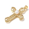 Brass Micro Pave Clear Cubic Zirconia Pendants CU-CBA9883-03A-G-2