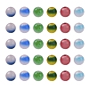 6 Style Spray Painted Glass Beads Strands GGLA-YW0001-08-2