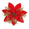 Glitter Polyester & Plastic Artificial Flower AJEW-C039-01C-1