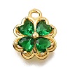Brass Micro Pave Cubic Zirconia Pendants KK-D385-01G-02-4