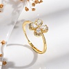 Rack Plating Brass Micro Pave Cubic Zirconia AdjustableFinger Rings for Women RJEW-M028-96A-G-2