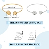 4Pcs 2 Colors 304 Stainless Steel Bangle Makings STAS-UN0053-10-2