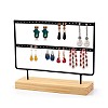 Double Levels Rectangle Iron Earring Display Stand CON-PW0001-151A-02-1