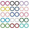 SUPERFINDINGS 30Pcs 15 Colors Zinc Alloy Spring Gate Rings FIND-FH0005-87B-1