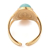 Oval Natural Amazonite Finger Rings RJEW-Z057-14G-04-3