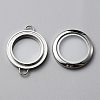 Flat Round 304 Stainless Steel Floating Lockets Connector Charms FIND-WH0032-57P-02-3