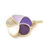 Brass Micro Pave Cubic Zirconia Pendants KK-S338-08G-2