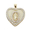 Brass Micro Pave Cubic Zirconia Pendants KK-Q006-22G-01-1