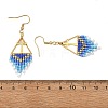 Glass Beads Braided Dangle Earrings EJEW-MZ00786-7