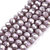 Electroplate Glass Beads Strands EGLA-A034-P4mm-B19-1