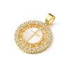 Brass Micro Pave Clear Cubic Zirconia Pendants SH-CBA03AF-14B-G-2