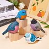 Wooden Eurasian Bullfinch and Block Ornaments JX686A-5