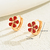 Elegant Brass Flower Hoop Earrings UD7132-5