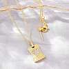 Brass Micro Pave Cubic Zirconia Rectangle with Heart Pendant Adjustable Slider Necklaces KK-CBA4547-08G-03-2
